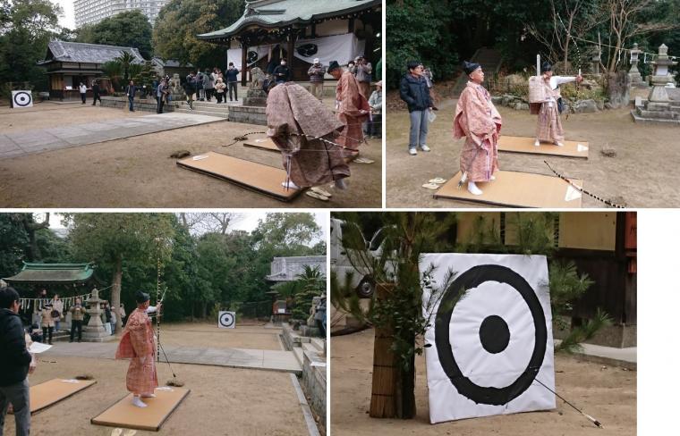 奥畑大歳神社 弓引き神事1